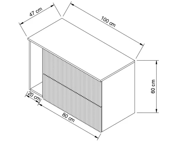 Dulap pentru lavoar 100 cm cu raft Willy - Casmir, Nuc raft, Nuc top