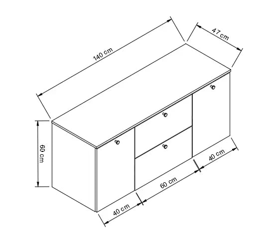 Dulap pentru lavoar 140 cm cu 2 cos de rufe, fronturi netede Beti - Casmir