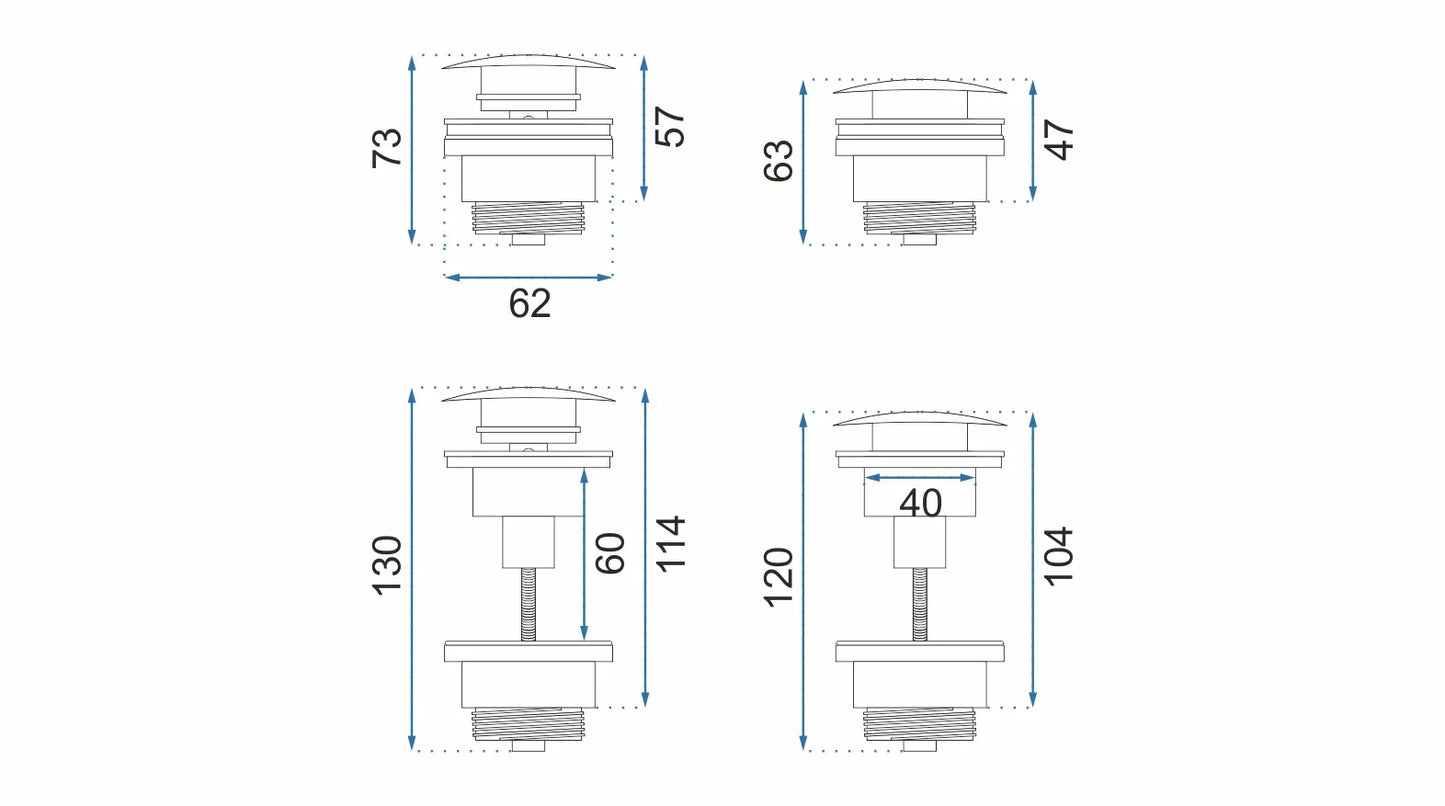 Dop universal click-clack - Alb Mat