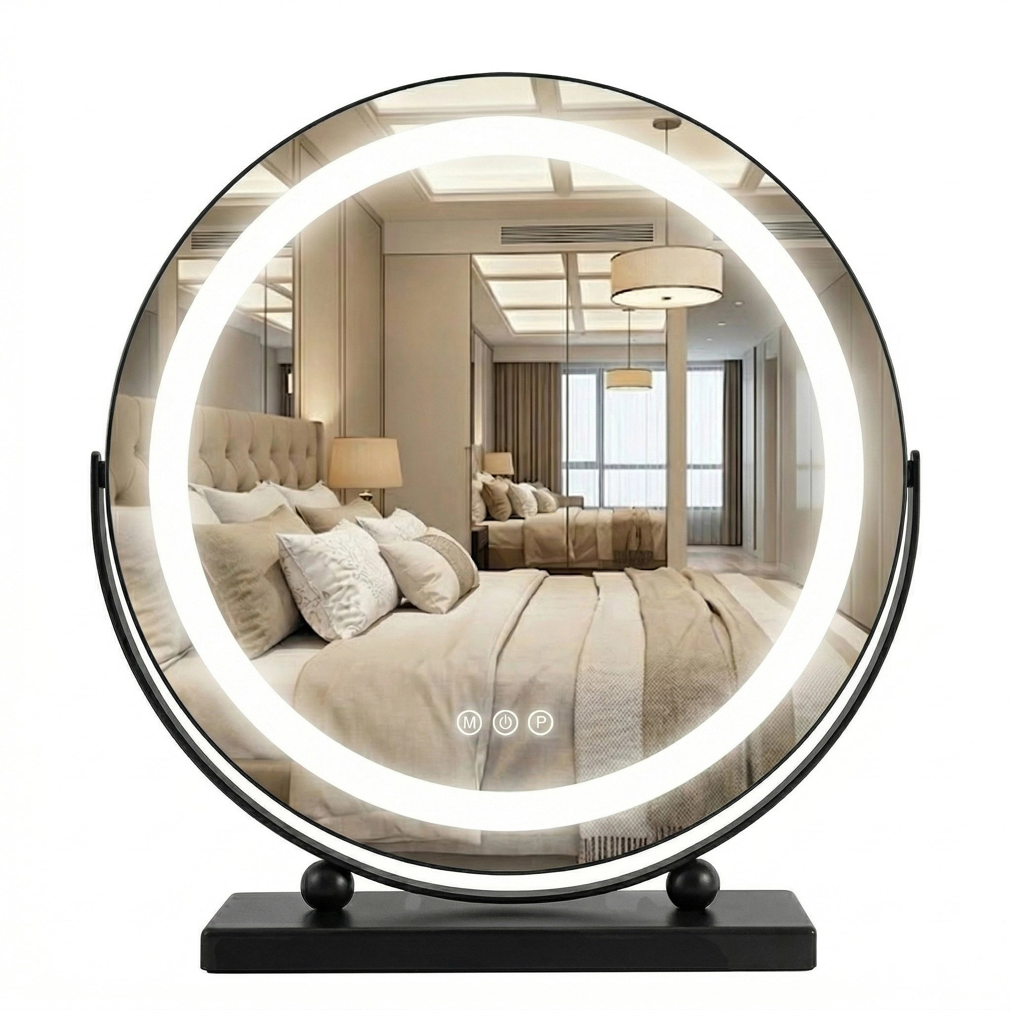 Oglindă de machiaj cu LED-uri Negru - 40 cm