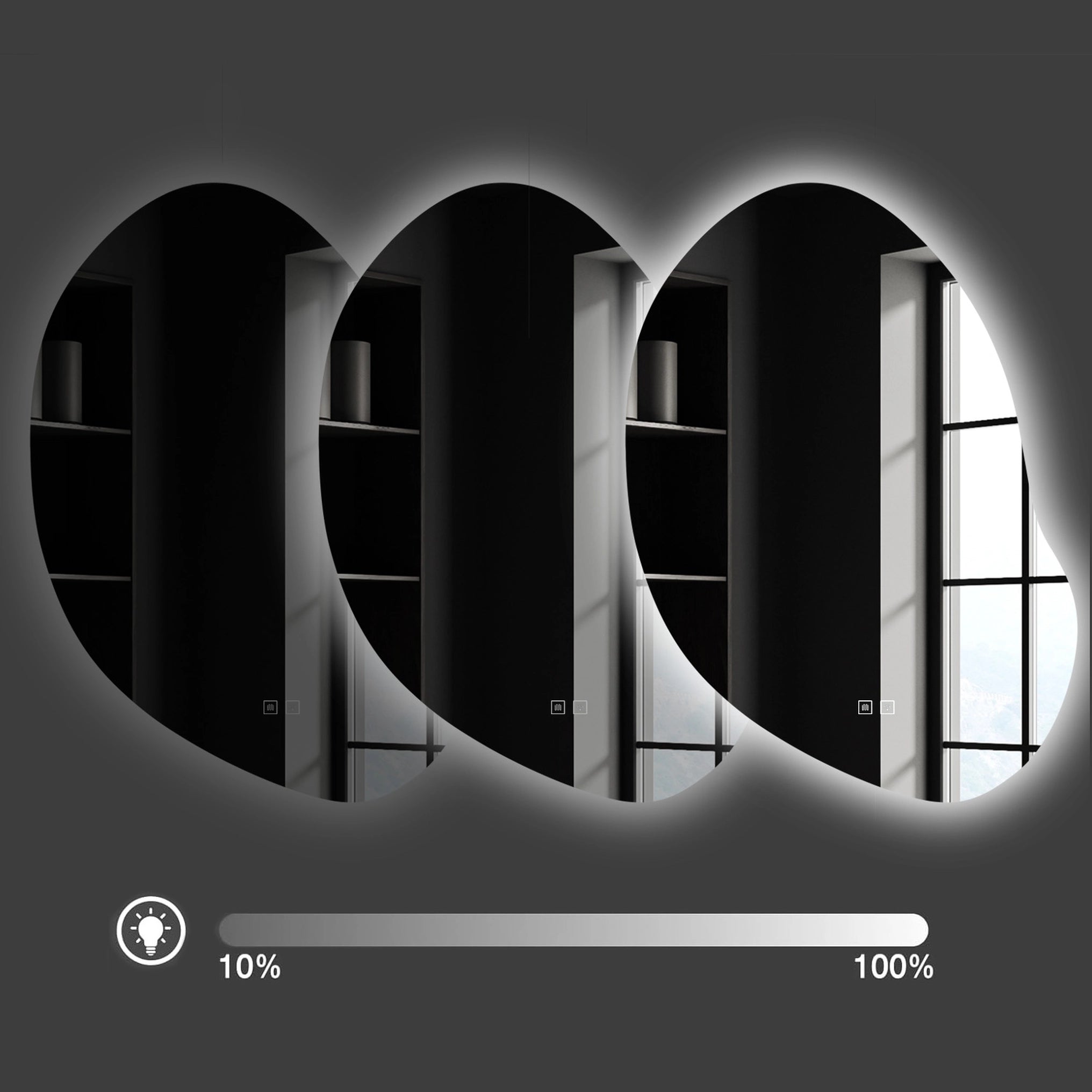 Oglindă de perete cu LED-uri Cloud C - 80x60 cm