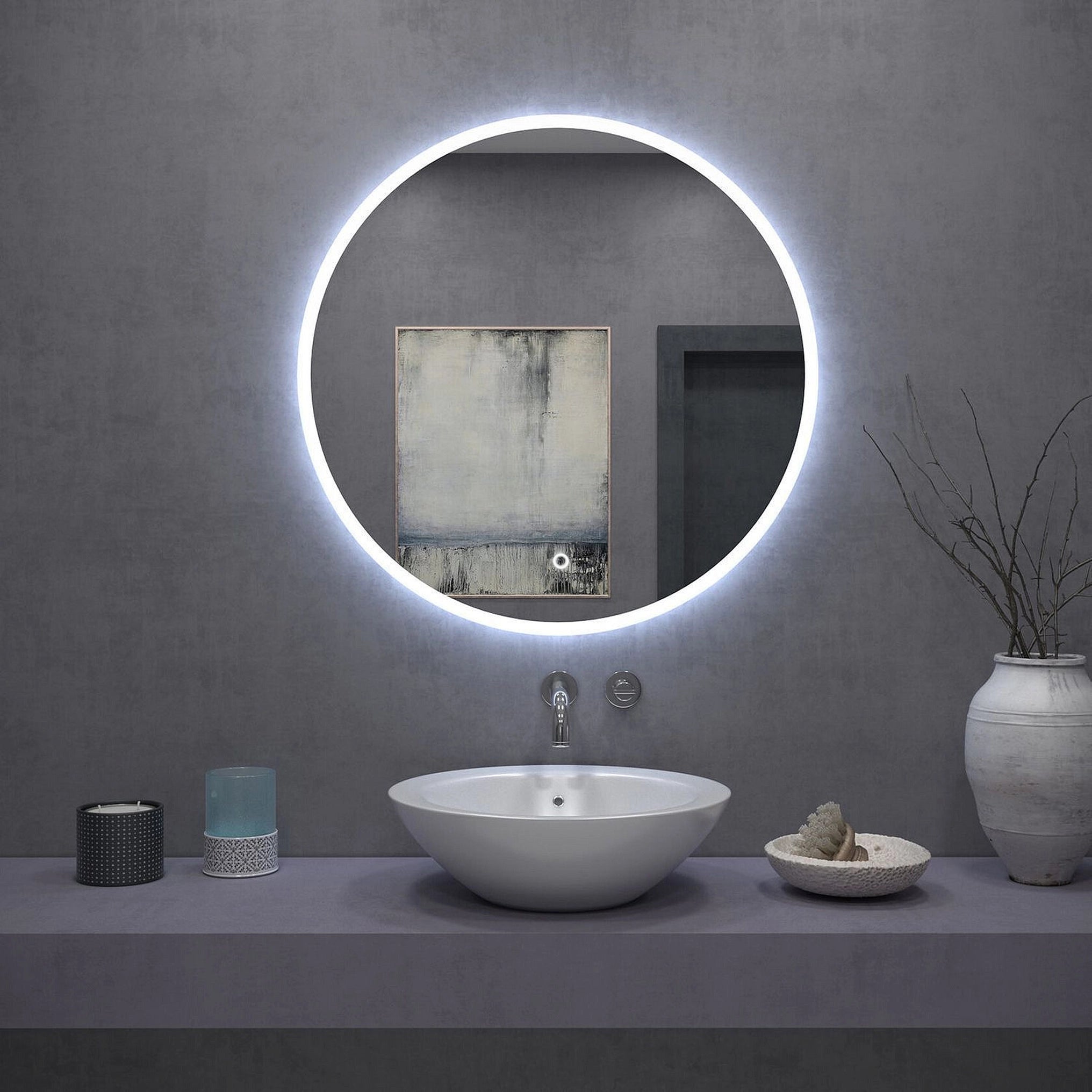 Oglinda de perete cu LED-uri FFJ - 80 cm