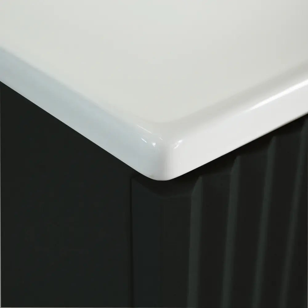 Dulap pentru lavoar 60 cm cu chiuveta, cu 2 usi, fronturi canelate Willy - Negru