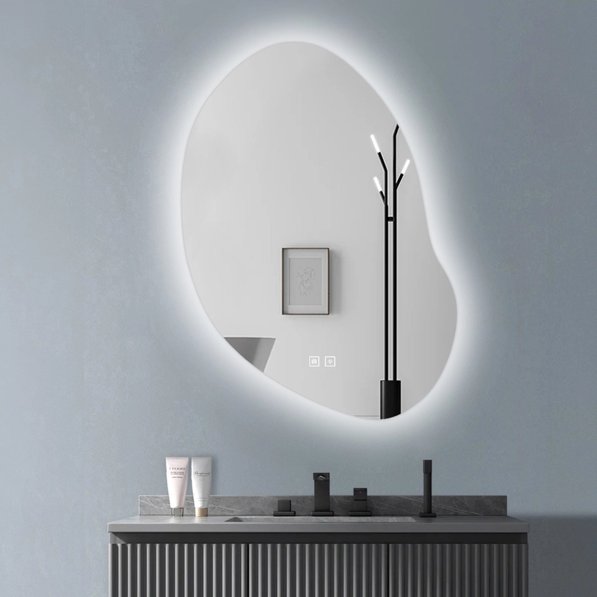 Oglindă de perete cu LED-uri Cloud C - 80x60 cm