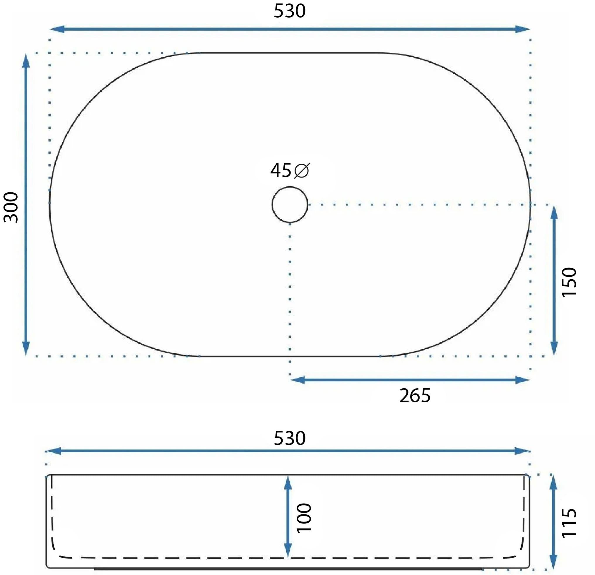 Chiuvetă de blat Layla 50 cm - Albă