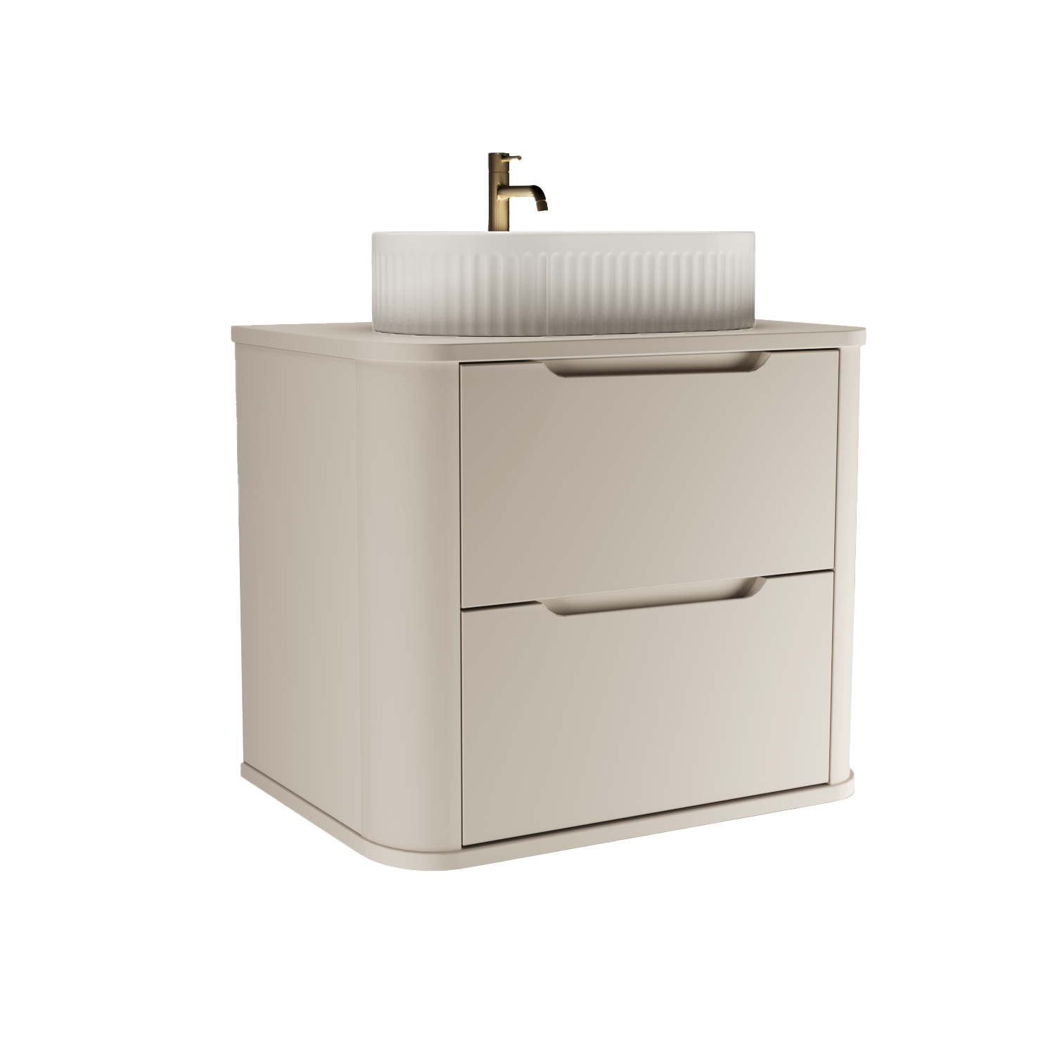 Dulap pentru lavoar 60 cm, 2 sertare, margini rotunjite Luma - Casmir