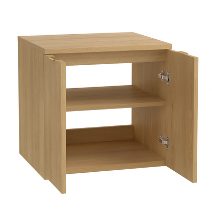 Dulap pentru lavoar 60 cm cu chiuveta, cu 2 usi, fronturi canelate Willy - Stejar Cremona