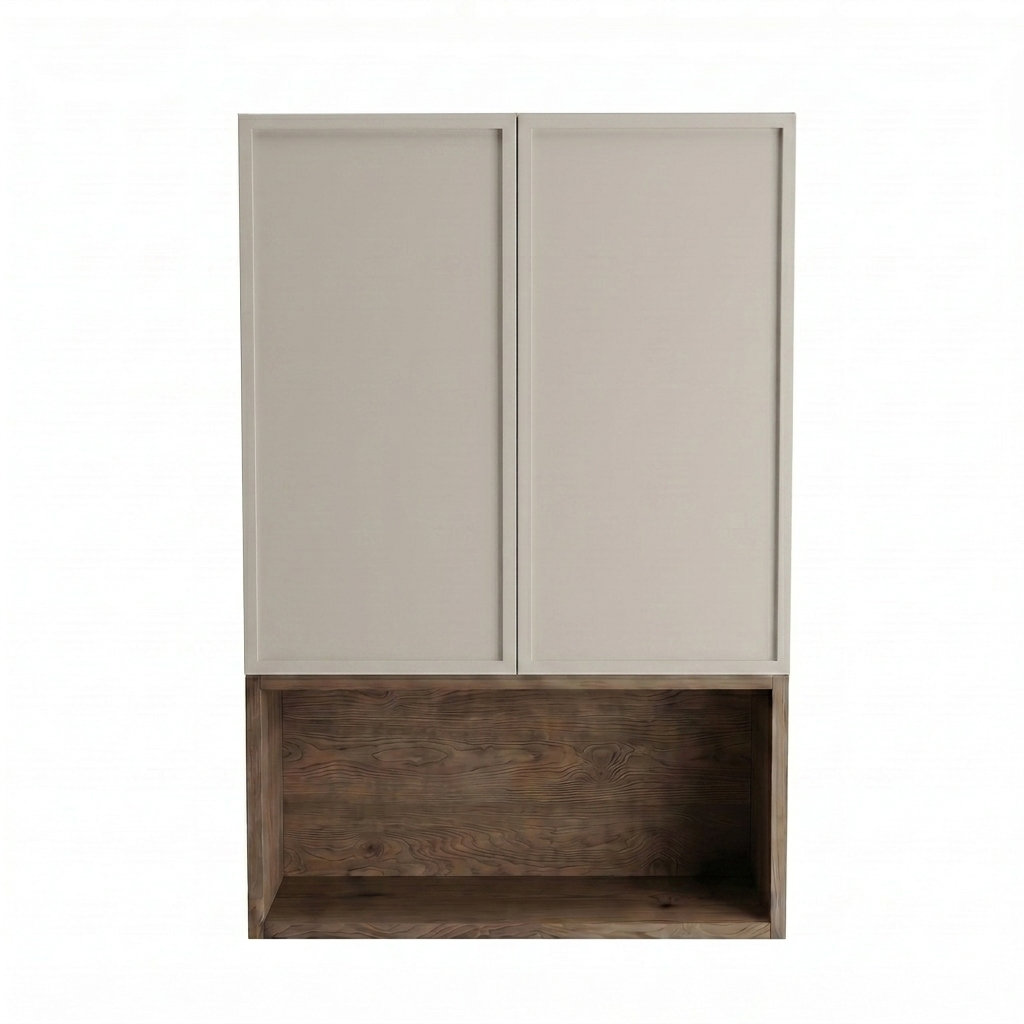 Dulap de perete deasupra toaletei 60 cm suspendat, fronturi cu rama decorativa Roma - Casmir/Nuc inchis