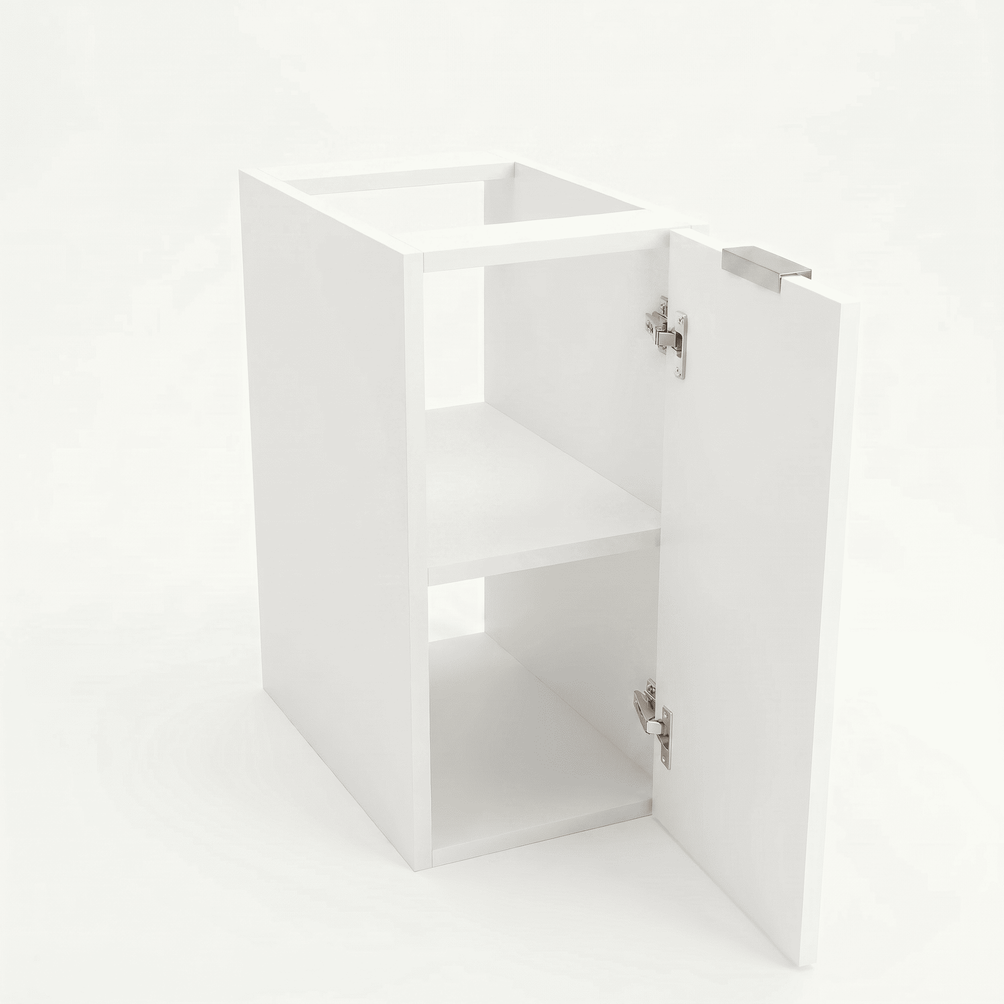 Dulap de baie 30 cm cu 1 usa, fronturi cu rama decorativa, fara blat Roma - Alb