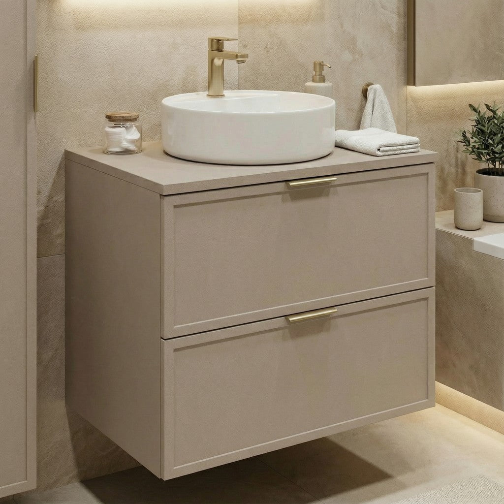 Dulap pentru lavoar 60 cm, 2 sertare, fronturi cu rama decorativa Roma - Casmir