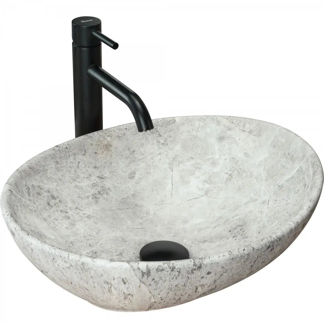 Set de mobilier: Dulap pentru lavoar 60 cm cu 2 uși cu chiuvetă Orio - Negru/Stejar Artizanal