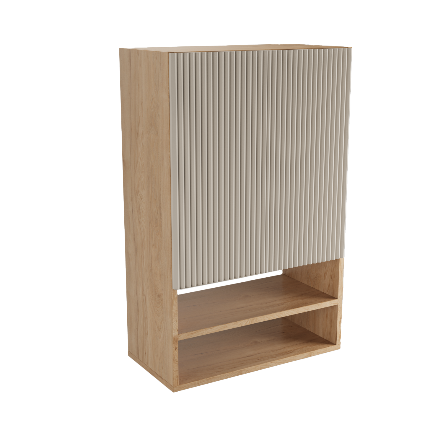 Dulap de perete deasupra toaletei 60 cm suspendat, fronturi canelate Willy - Casmir/Nuc