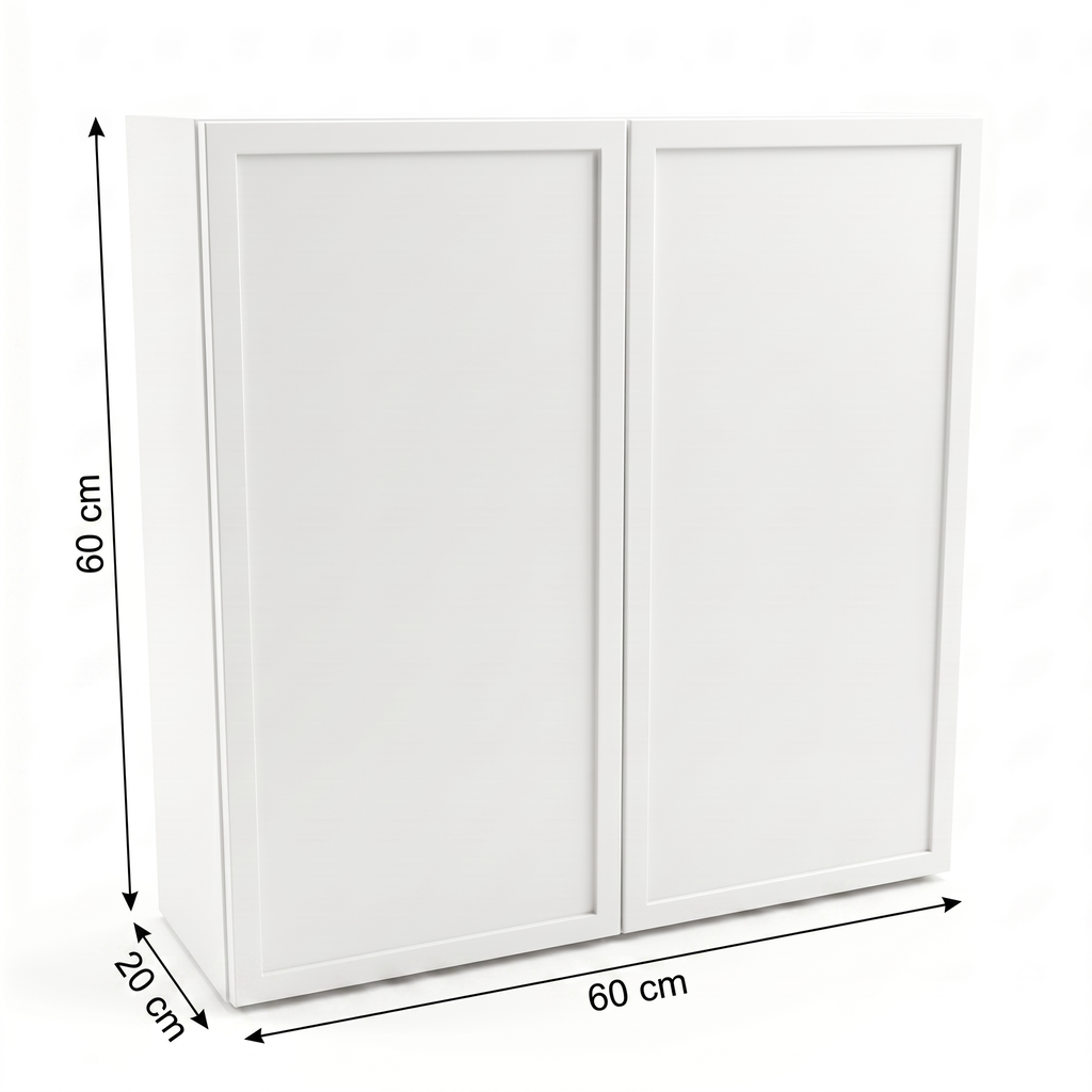 Dulap suspendat pentru baie de 60 cm cu 2 usi Roma - Alb/Stejar Cremona