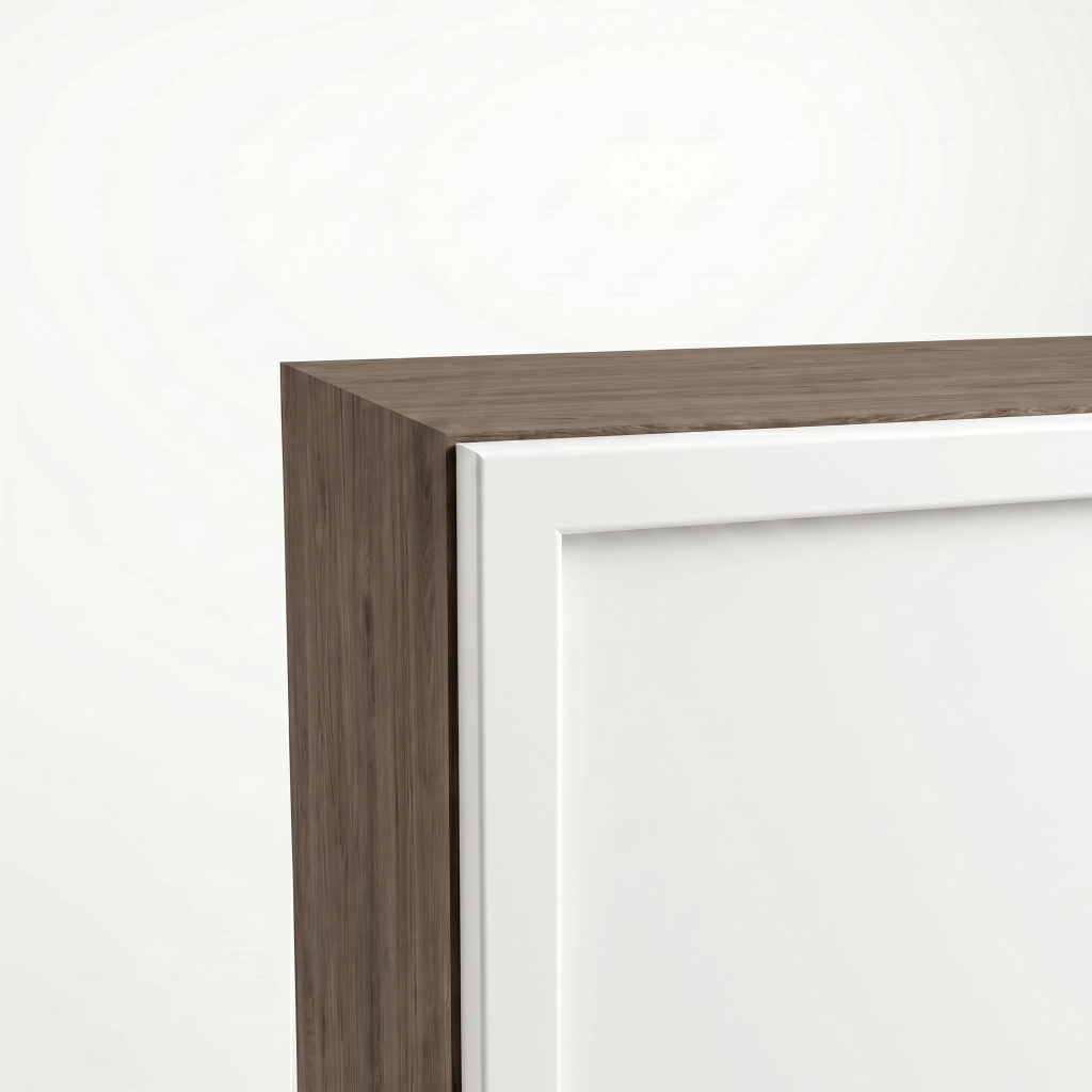 Dulap de perete deasupra toaletei 60 cm suspendat, fronturi cu rama decorativa Roma - Alb/Nuc inchis