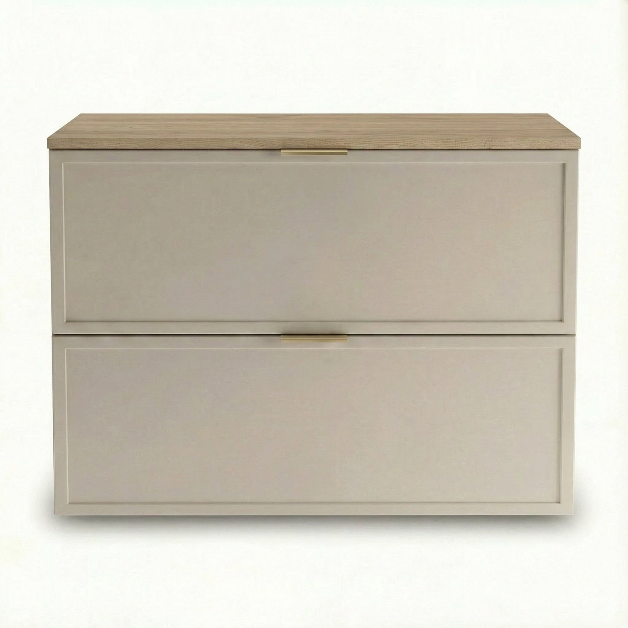 Dulap pentru lavoar 80 cm, 2 sertare, fronturi cu rama decorativa Roma - Casmir/Stejar Cremona