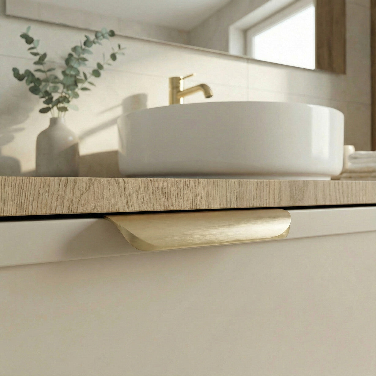 Dulap pentru lavoar 100 cm, cu cos de rufe, fronturi cu rama decorativa Roma - Casmir/Stejar Cremona