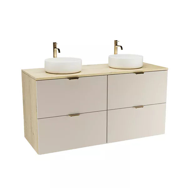Set de mobilier: Dulap pentru lavoar 120 cm, 4 sertare Orio - Casmir/Stejar Artizanal