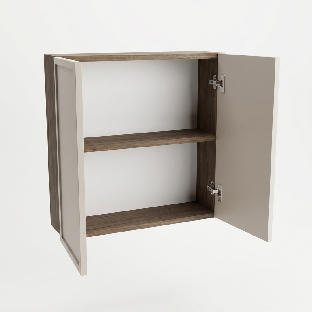 Dulap suspendat pentru baie de 60 cm cu 2 usi Roma - Casmir/Nuc inchis