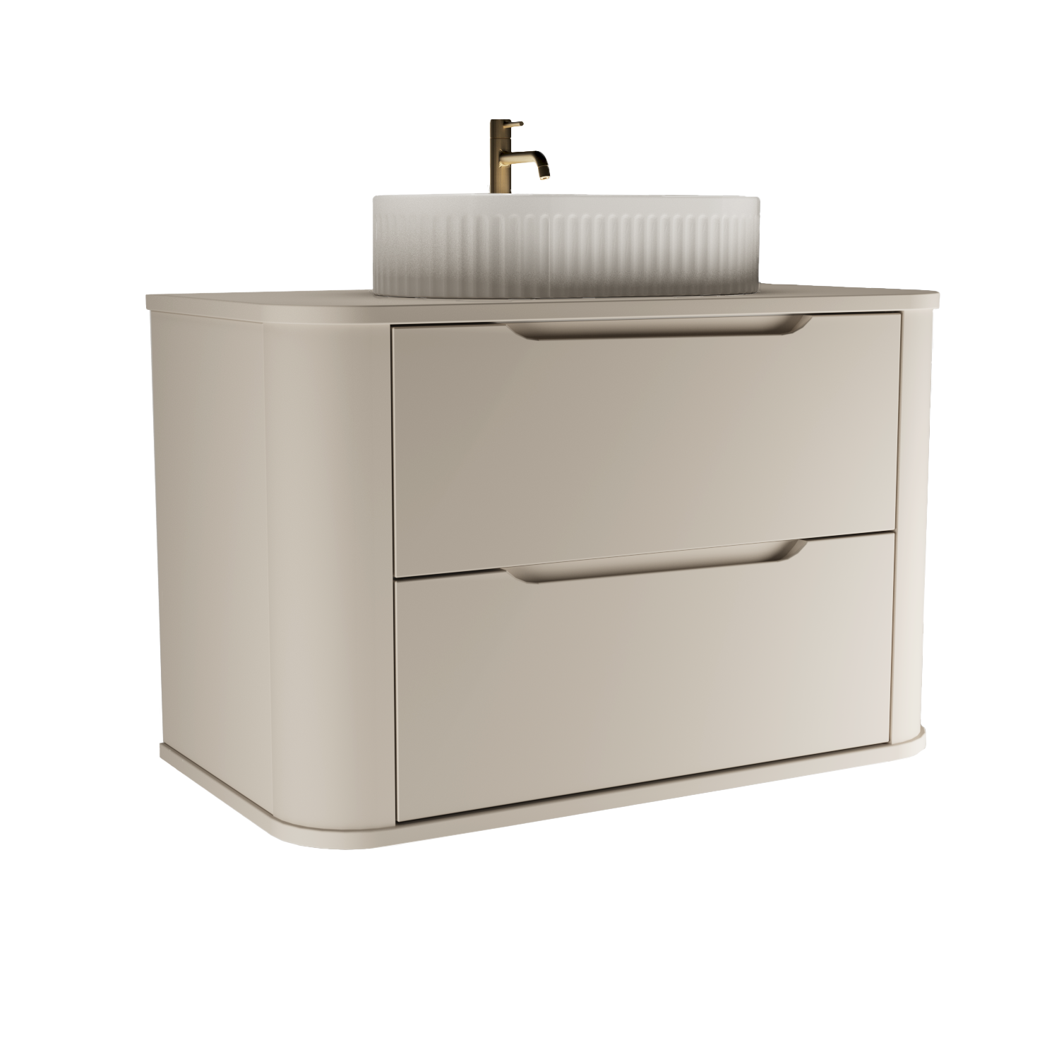 Dulap pentru lavoar 80 cm, 2 sertare, margini rotunjite Luma - Casmir