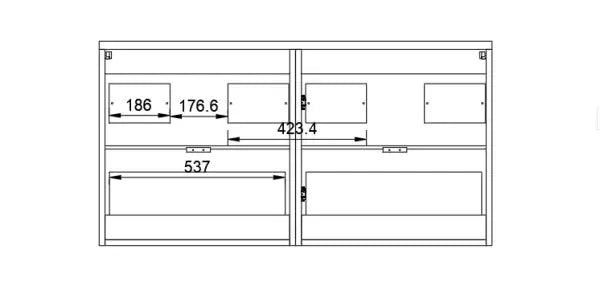 Dulap pentru lavoar 120 cm 4 sertare Willy - Negru/Nuc