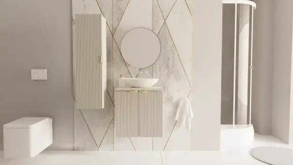 Dulap pentru lavoar 60 cm cu 2 usi, fronturi canelate Willy - Casmir