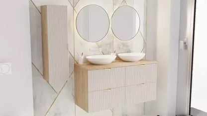 Dulap pentru lavoar 120 cm 4 sertare Willy - Alb/Nuc