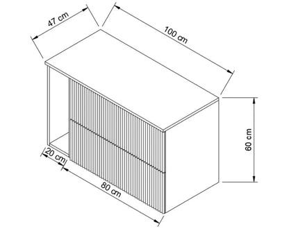 Dulap pentru lavoar 100 cm cu raft Willy - Casmir, Nuc raft, Nuc top