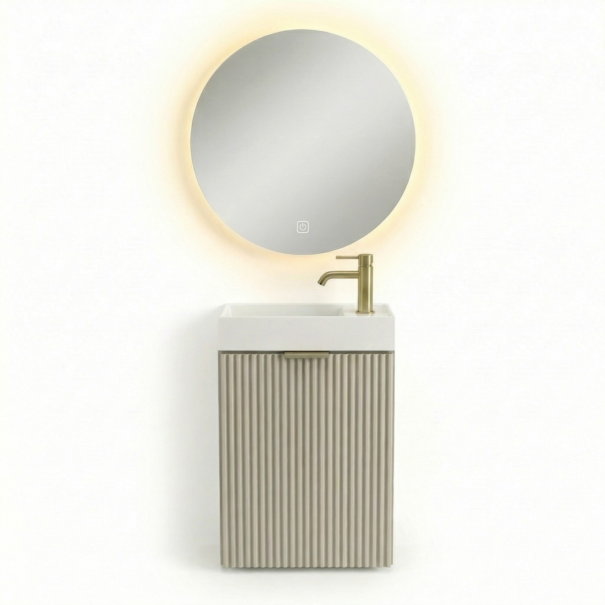 Set de mobilier: Dulap cu chiuvetă 40 cm cu oglindă cu LED-uri Willy - Casmir