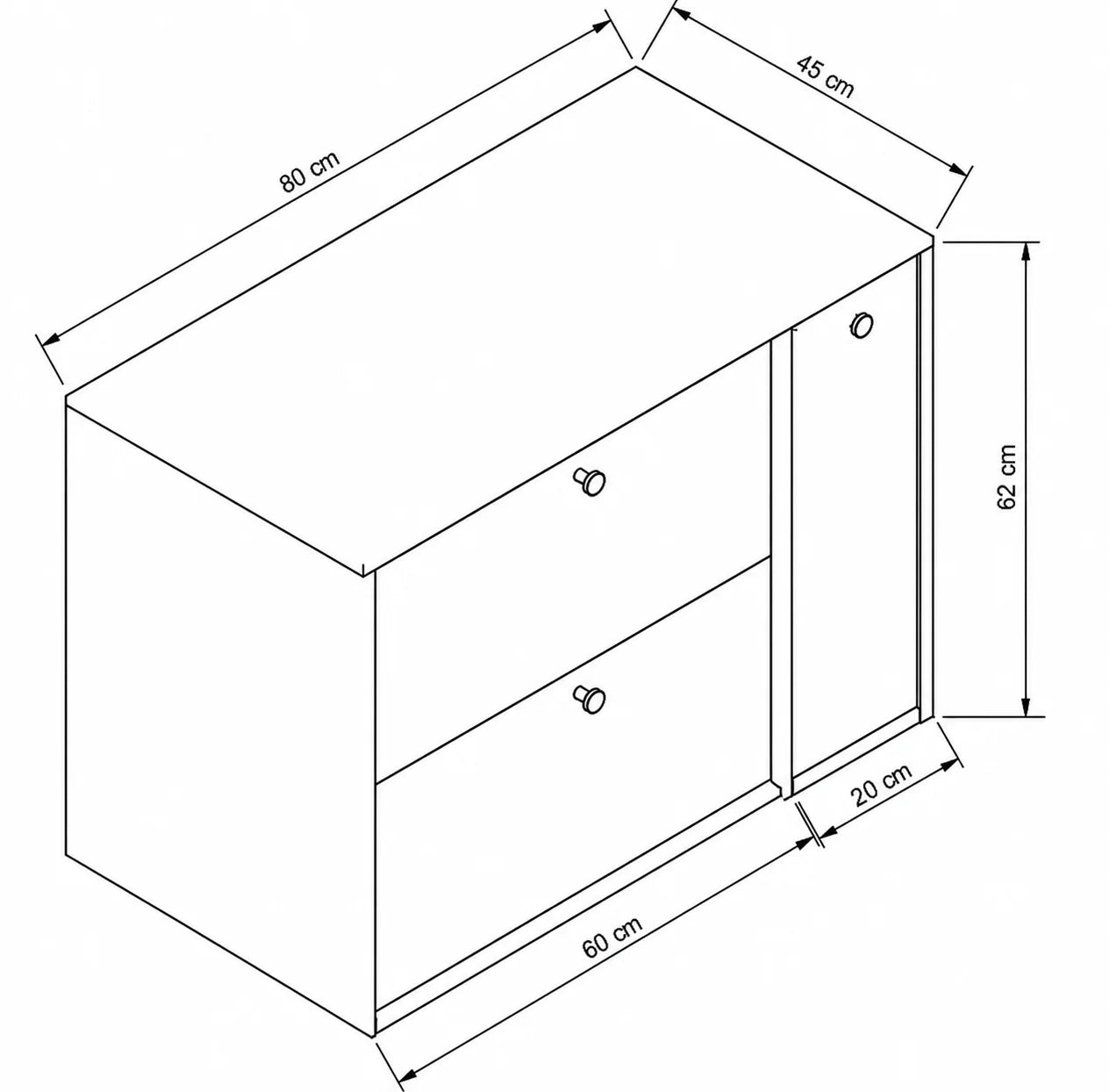 Dulap pentru lavoar 80 cm cu raft, fronturi netede Belino - Casmir/Marmura Negru