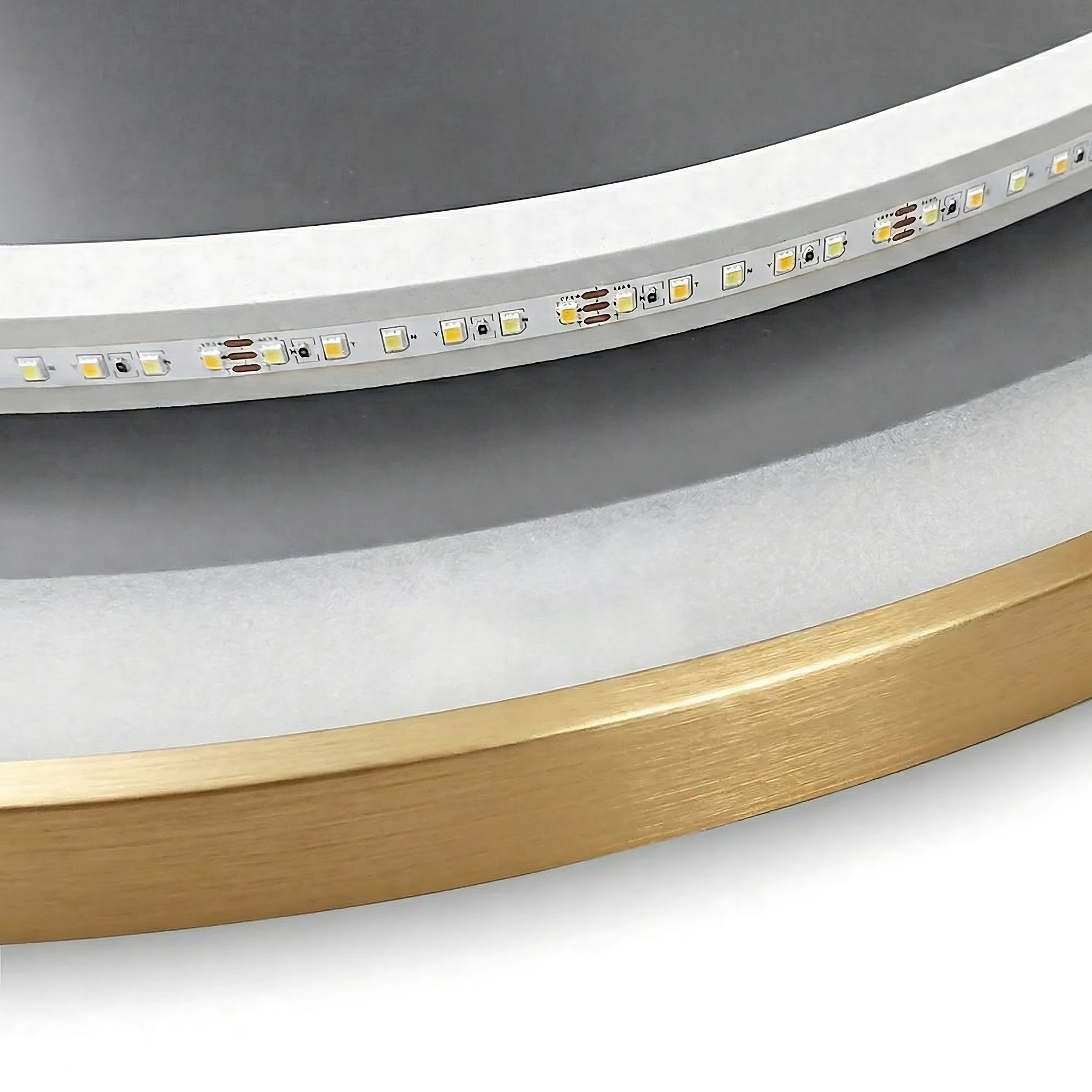 Oglinda de perete cu LED-uri MMJ Auriu Periat - 60 cm