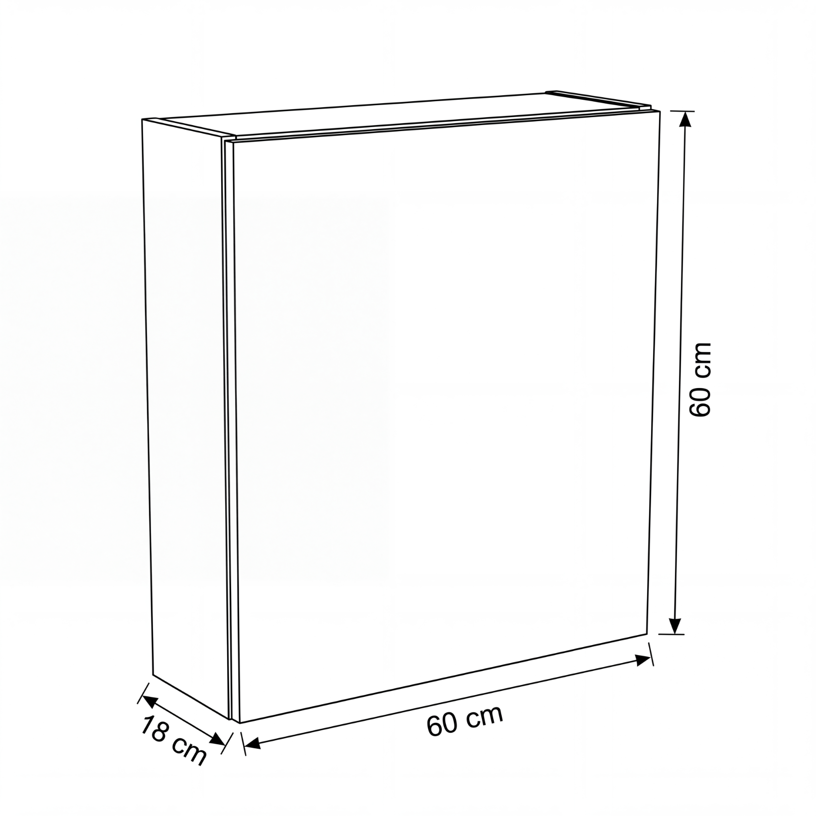 Dulap suspendat cu oglindă, 1 ușă 60 cm - Stejar artizanal
