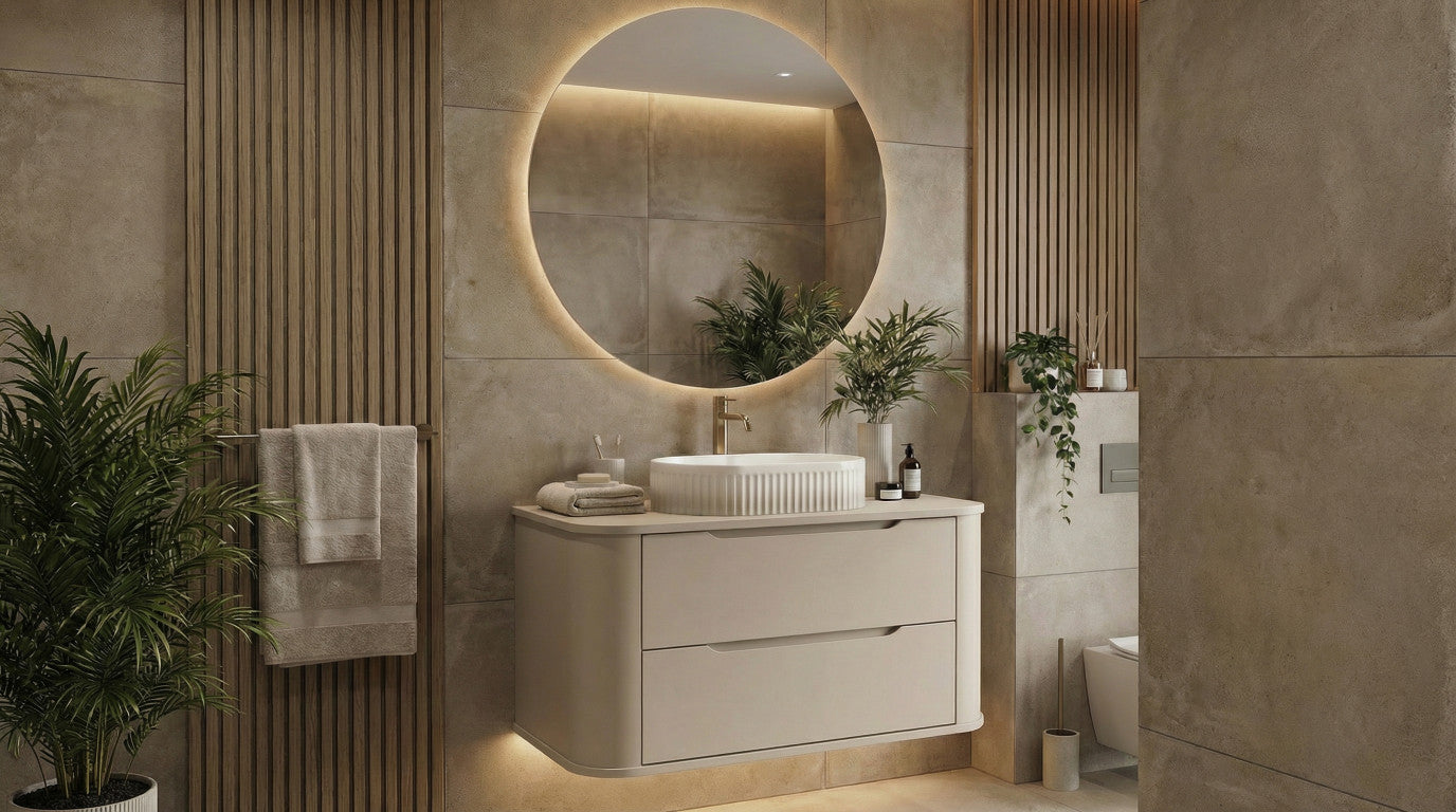 Dulap pentru lavoar 100 cm, 2 sertare, margini rotunjite Luma - Casmir