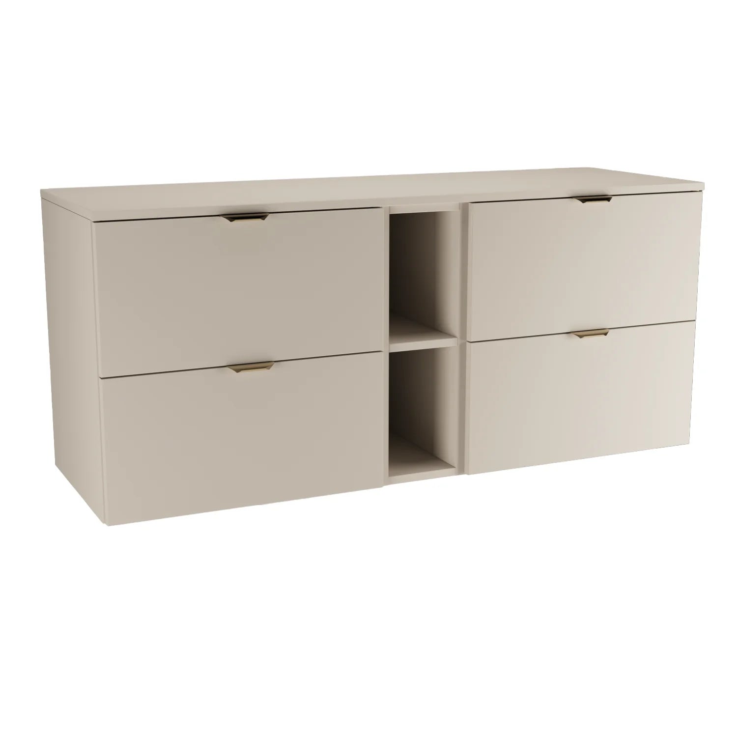 Dulap pentru lavoar 140 cm, cu raft, fronturi netede Orio - Casmir