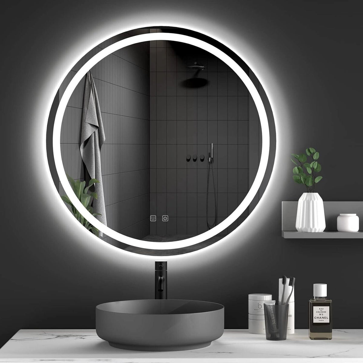 Oglindă de perete cu LED-uri BAS - 50 cm