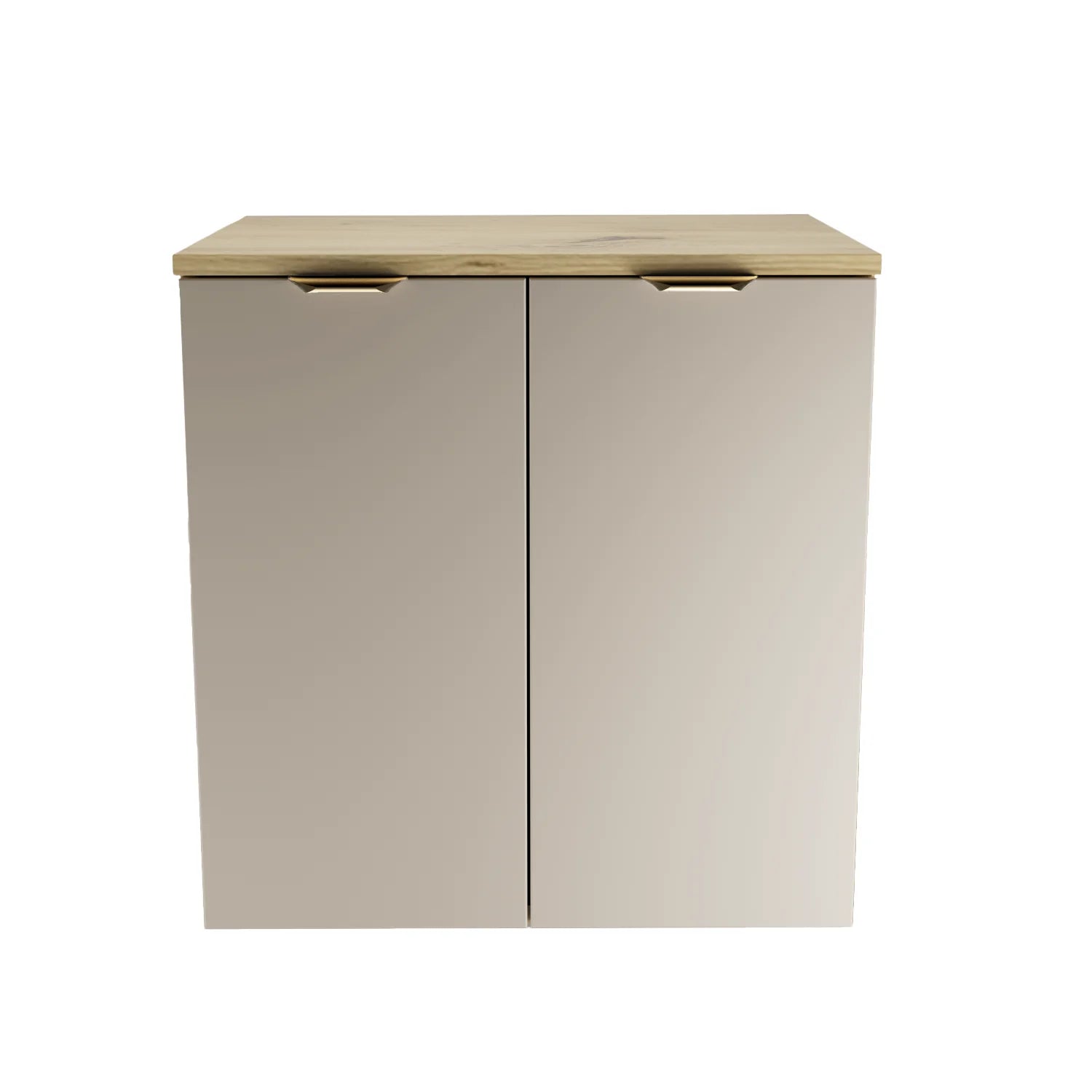 Dulap pentru lavoar 60 cm cu 2 usi, fronturi netede Orio - Casmir/Stejar Artizanal