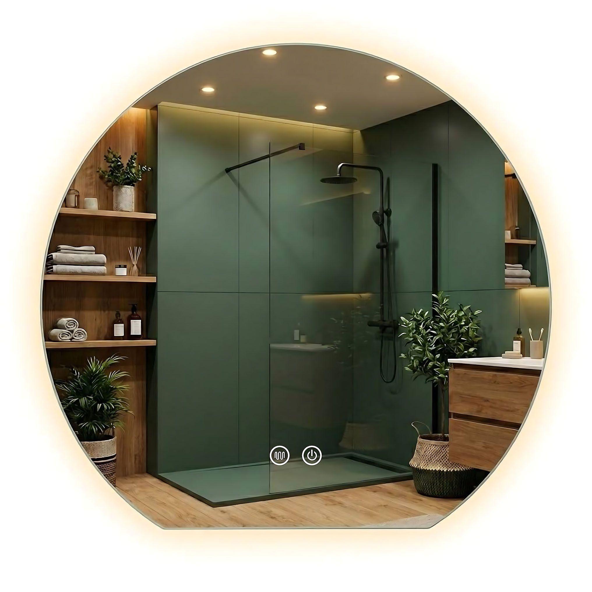 Set de mobilier: Dulap pentru lavoar cu raft 100 cm cu oglindă cu LED-uri Willy - Stejar Cremona/Marmura Alba top