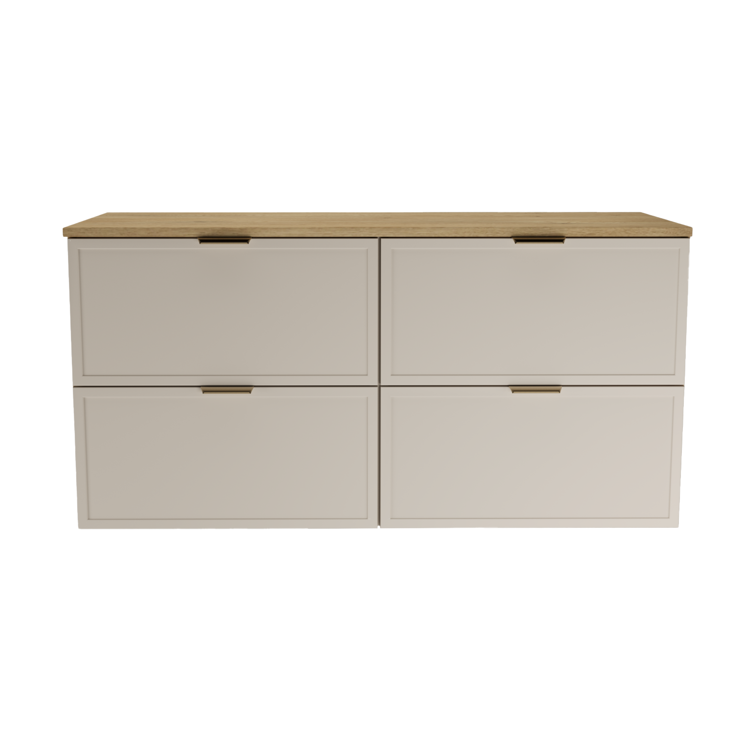 Dulap pentru lavoar 120 cm fronturi cu rama decorativa, 4 sertare Roma - Casmir/Stejar Cremona