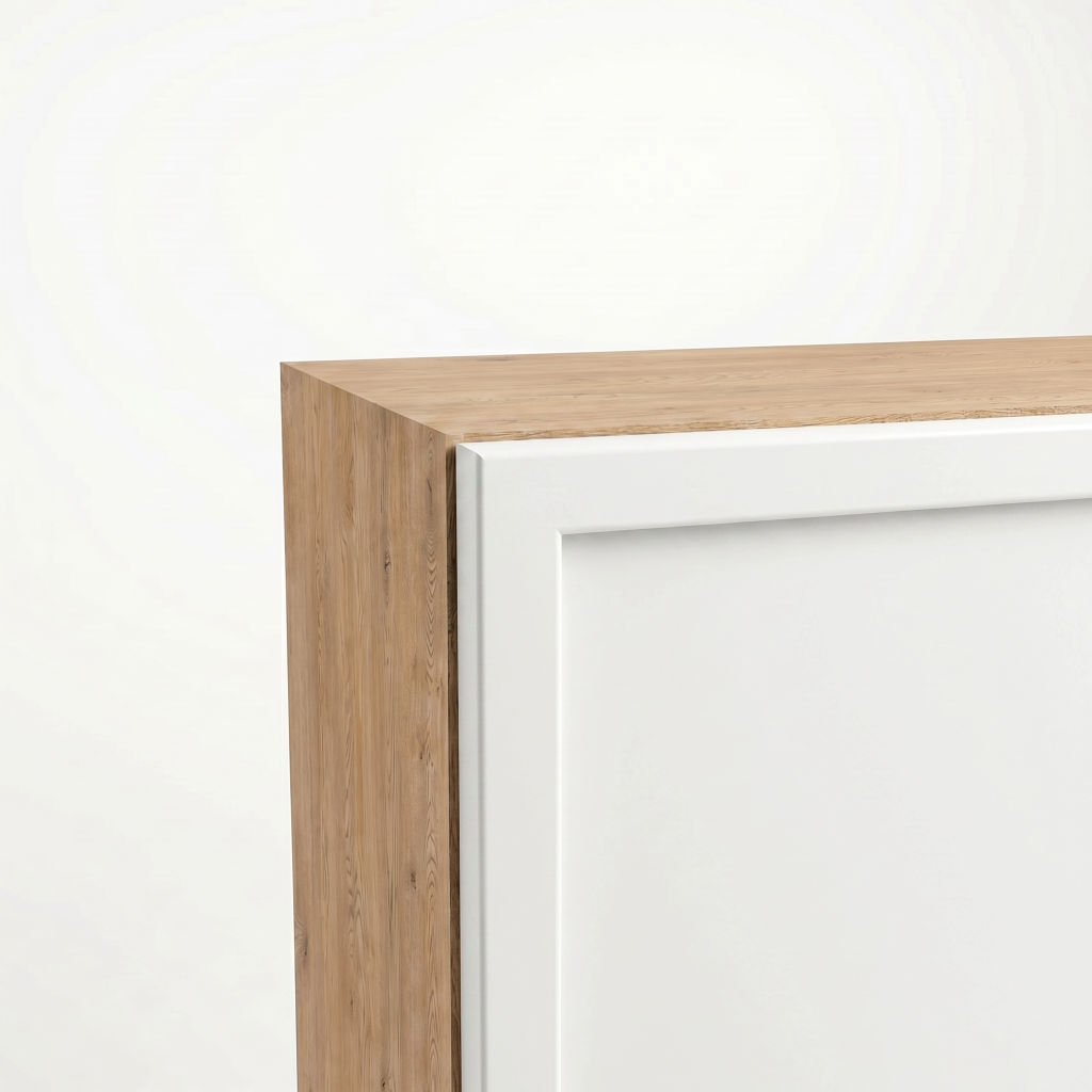 Dulap de perete deasupra toaletei 60 cm suspendat, fronturi cu rama decorativa Roma - Alb/Stejar Cremona