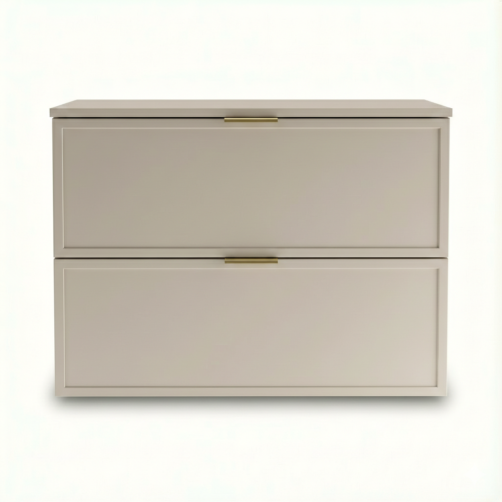 Dulap pentru lavoar 80 cm, 2 sertare, fronturi cu rama decorativa Roma - Casmir
