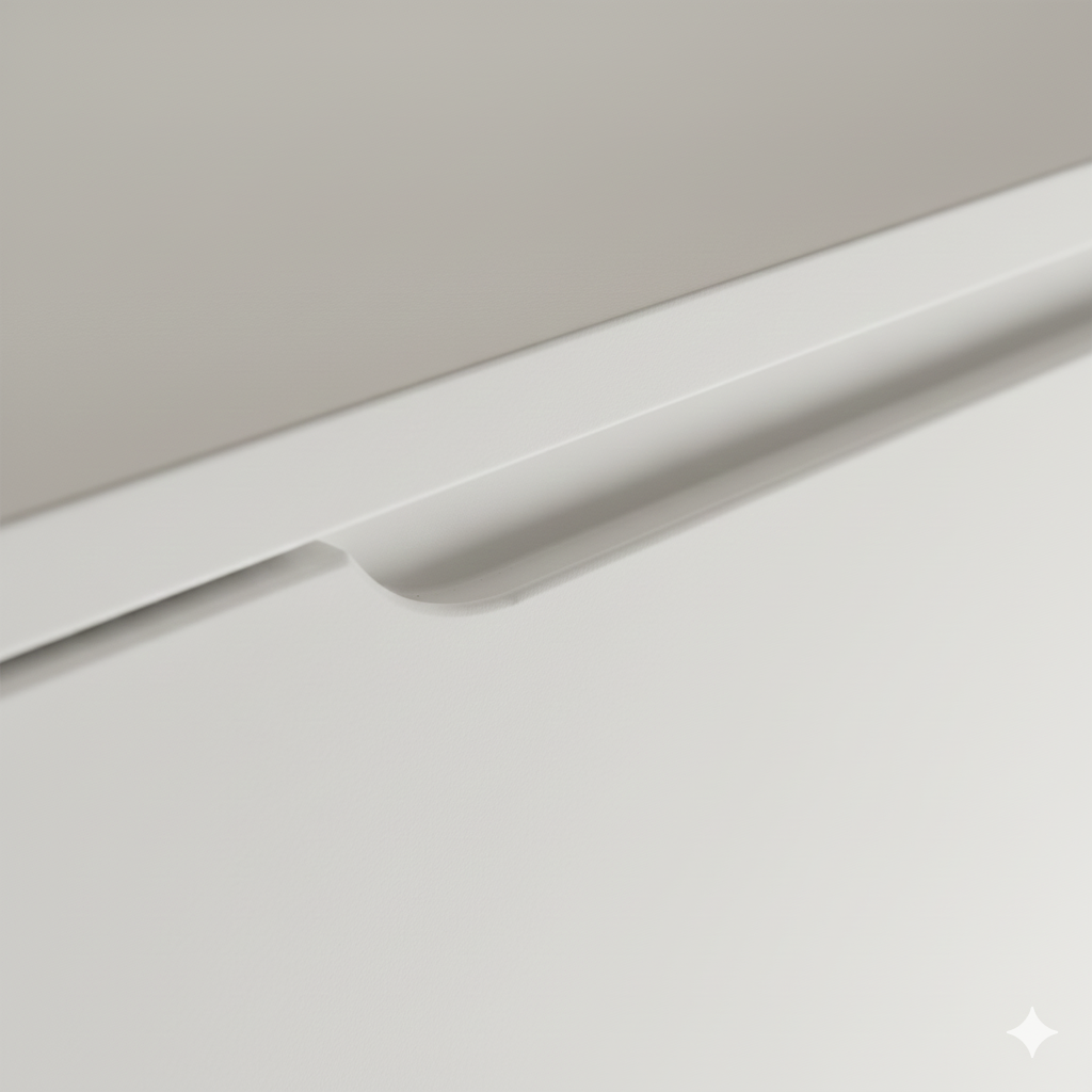 Dulap pentru lavoar 100 cm, 2 sertare, margini rotunjite Luma - Alb