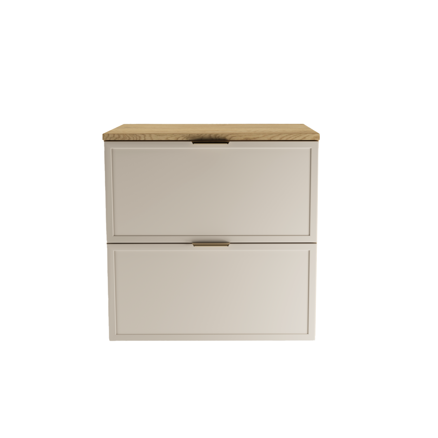 Dulap pentru lavoar 60 cm, 2 sertare, fronturi cu rama decorativa Roma - Casmir/Stejar Cremona