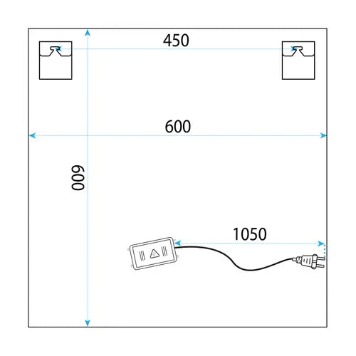 Oglinda de perete cu LED-uri YH-BL-12 - 60x60 cm