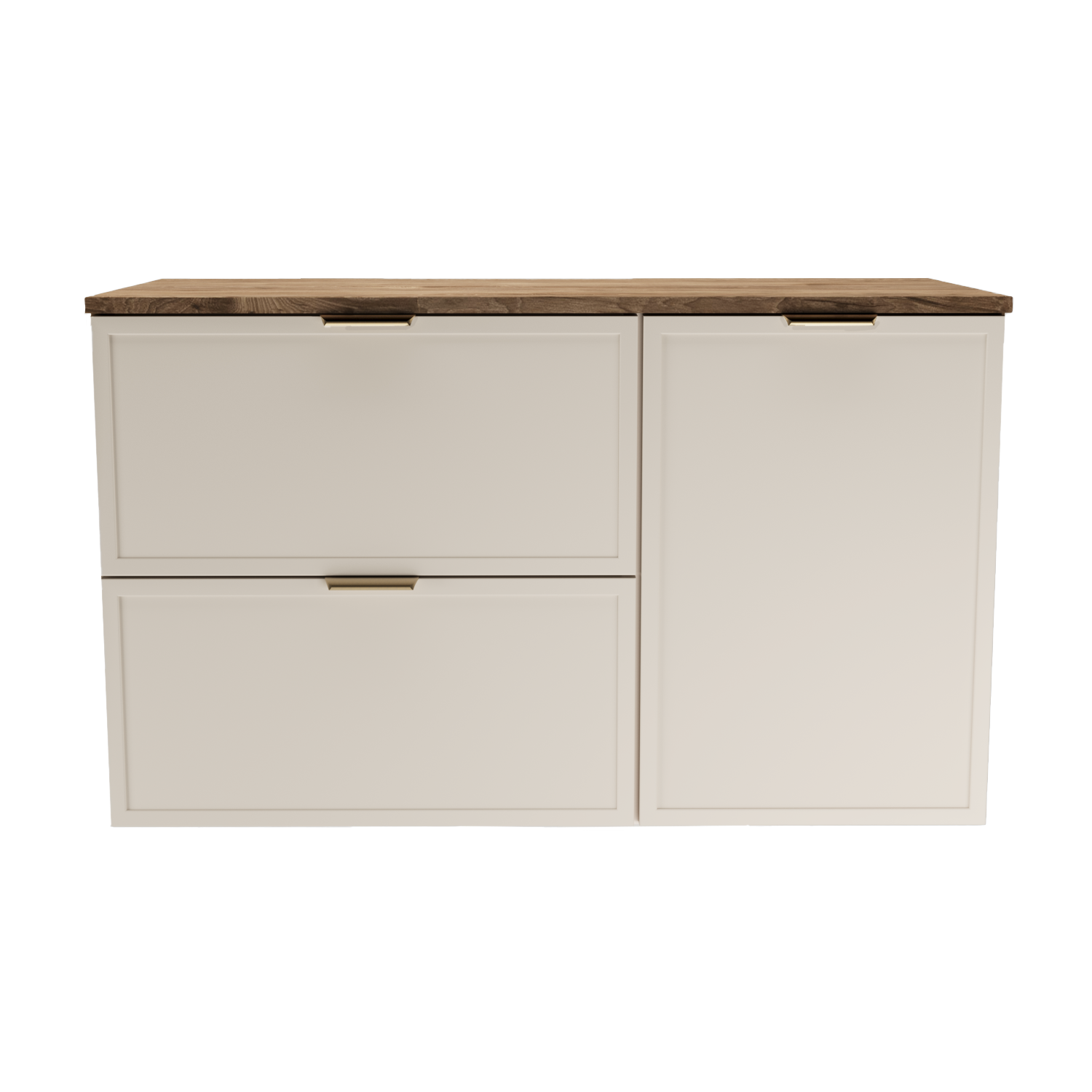 Dulap pentru lavoar 100 cm, cu cos de rufe, fronturi cu rama decorativa Roma - Casmir/Nuc inchis