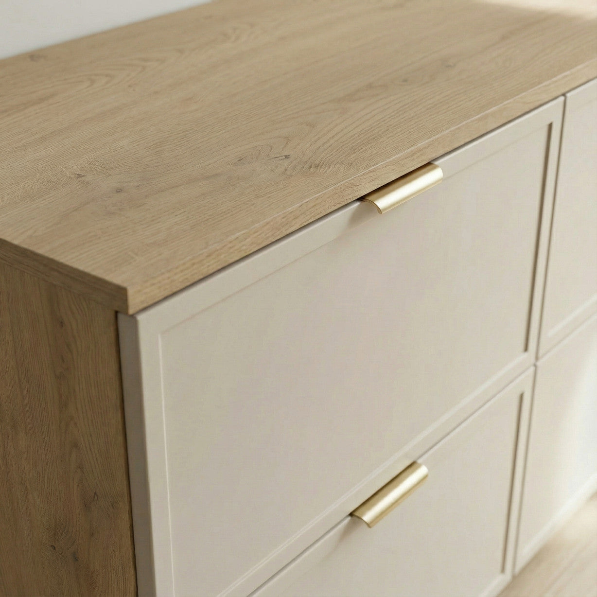 Dulap pentru lavoar 100 cm, cu cos de rufe, fronturi cu rama decorativa Roma - Casmir/Stejar Cremona