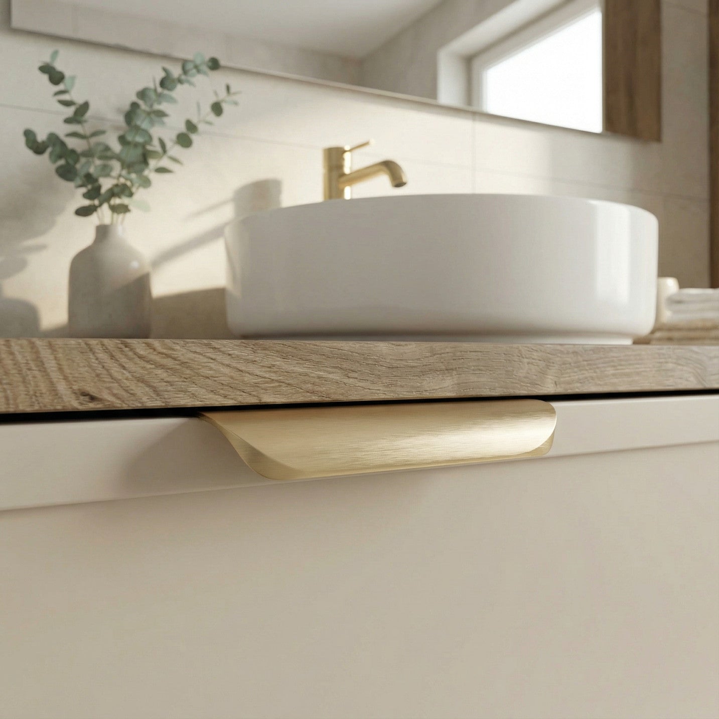 Dulap pentru lavoar 140 cm, cu raft, fronturi cu rama decorativa, 4 sertare Roma - Casmir/Nuc inchis top