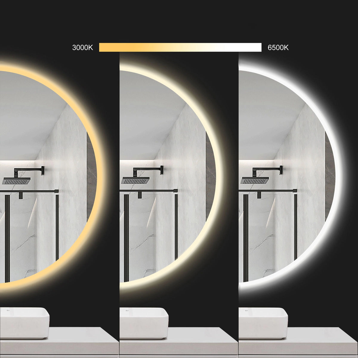 Oglinda de perete cu LED-uri HZJ - 80 cm