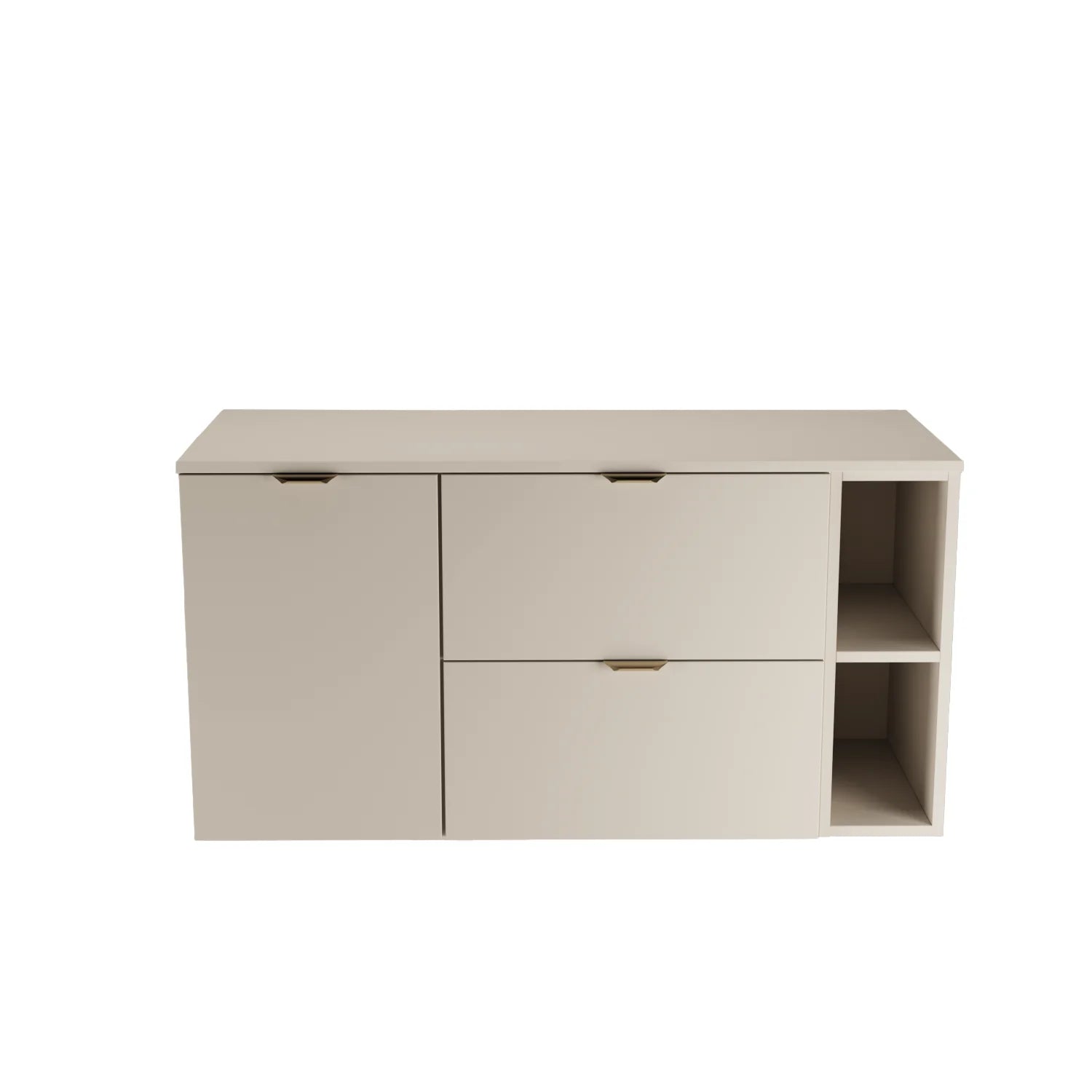 Dulap pentru lavoar 120 cm cu cos de rufe, cu raft, fronturi netede Orio - Casmir