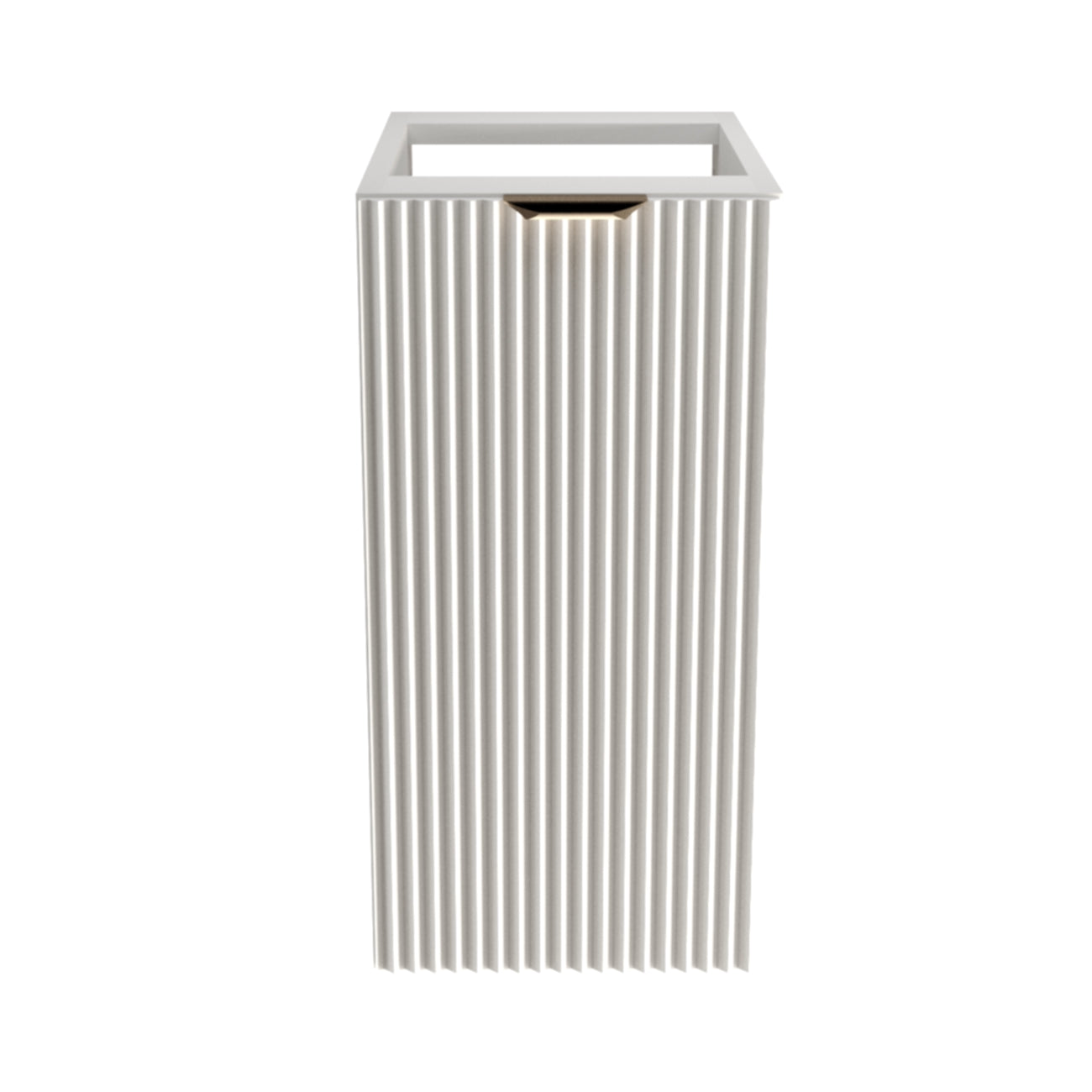 Dulap de baie 30 cm cu 1 usa, fronturi canelate, fara blat Willy - Alb
