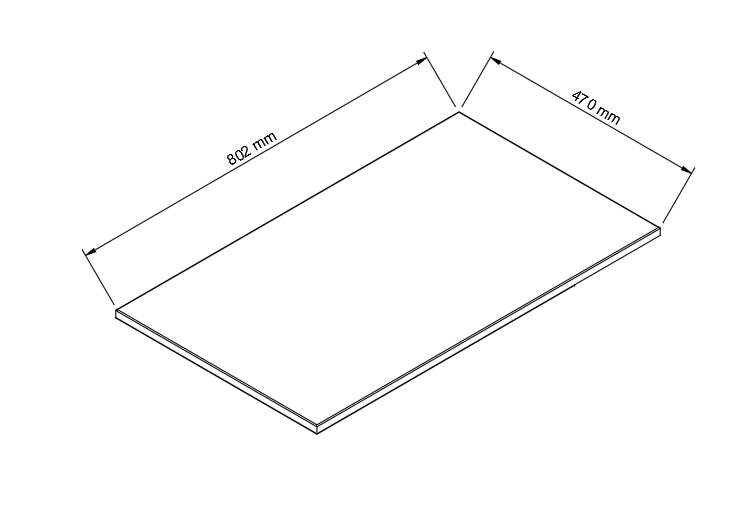 Blat de baie 80 cm, sub dulapul pentru chiuvetă - Alb