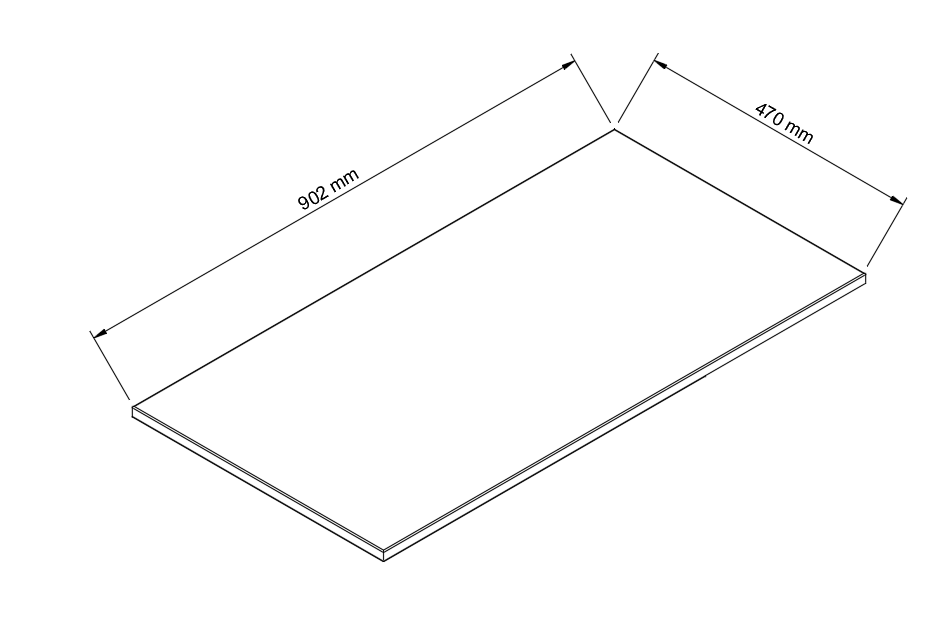 Blat de baie 90 cm, sub dulapul pentru chiuvetă - Stejar artizanal
